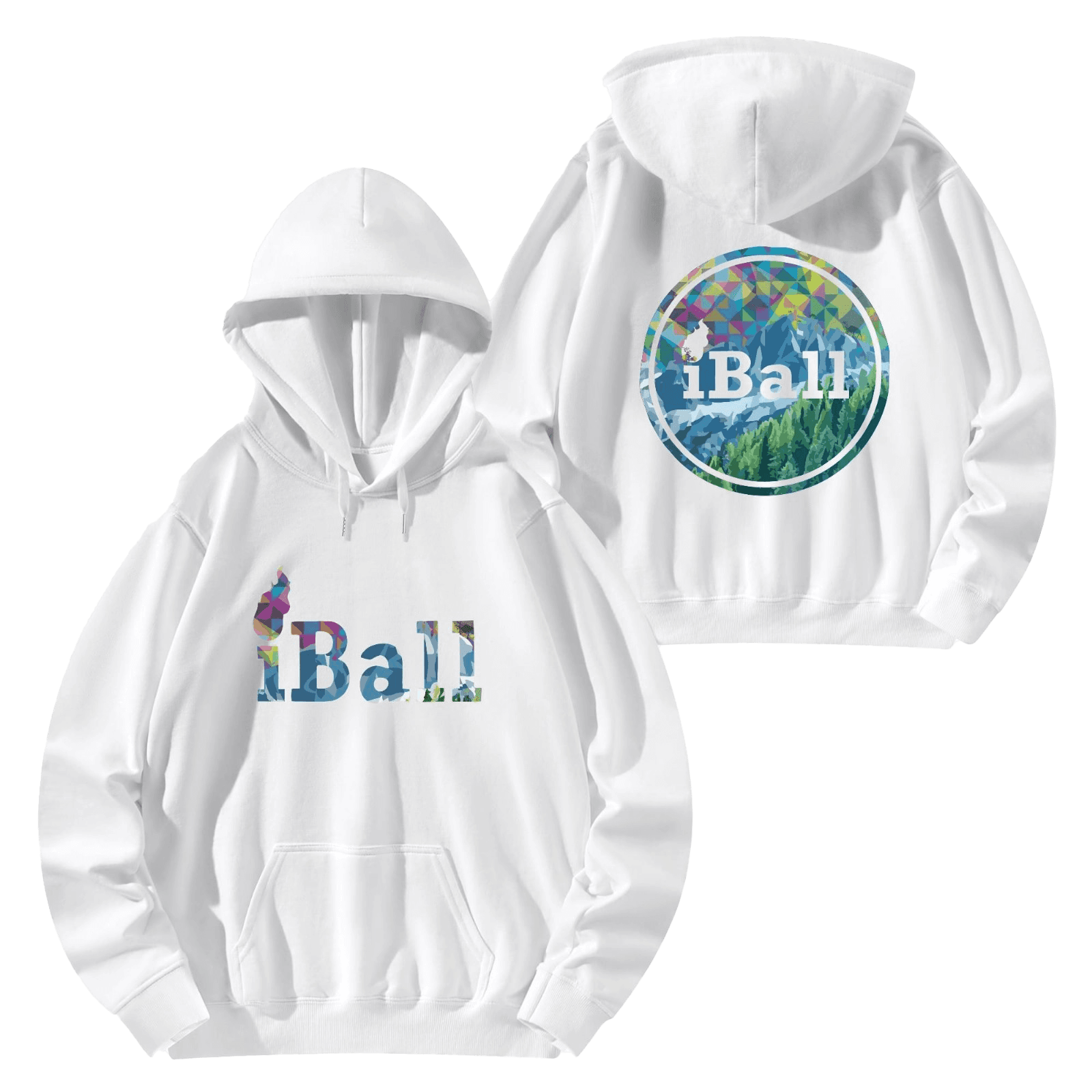White iBall Hoodie With Custom Logo