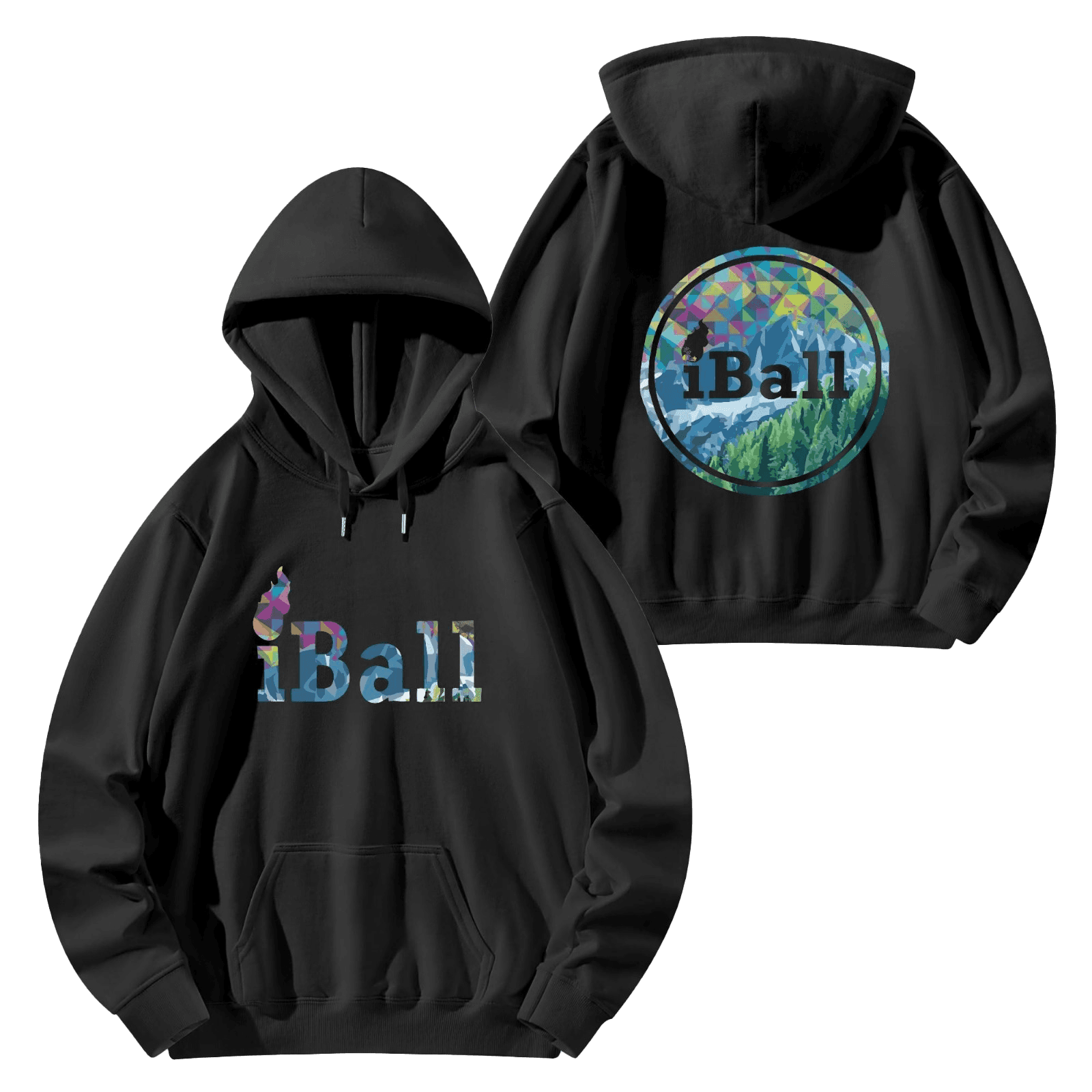 Black iBall Hoodie With Custom Logo