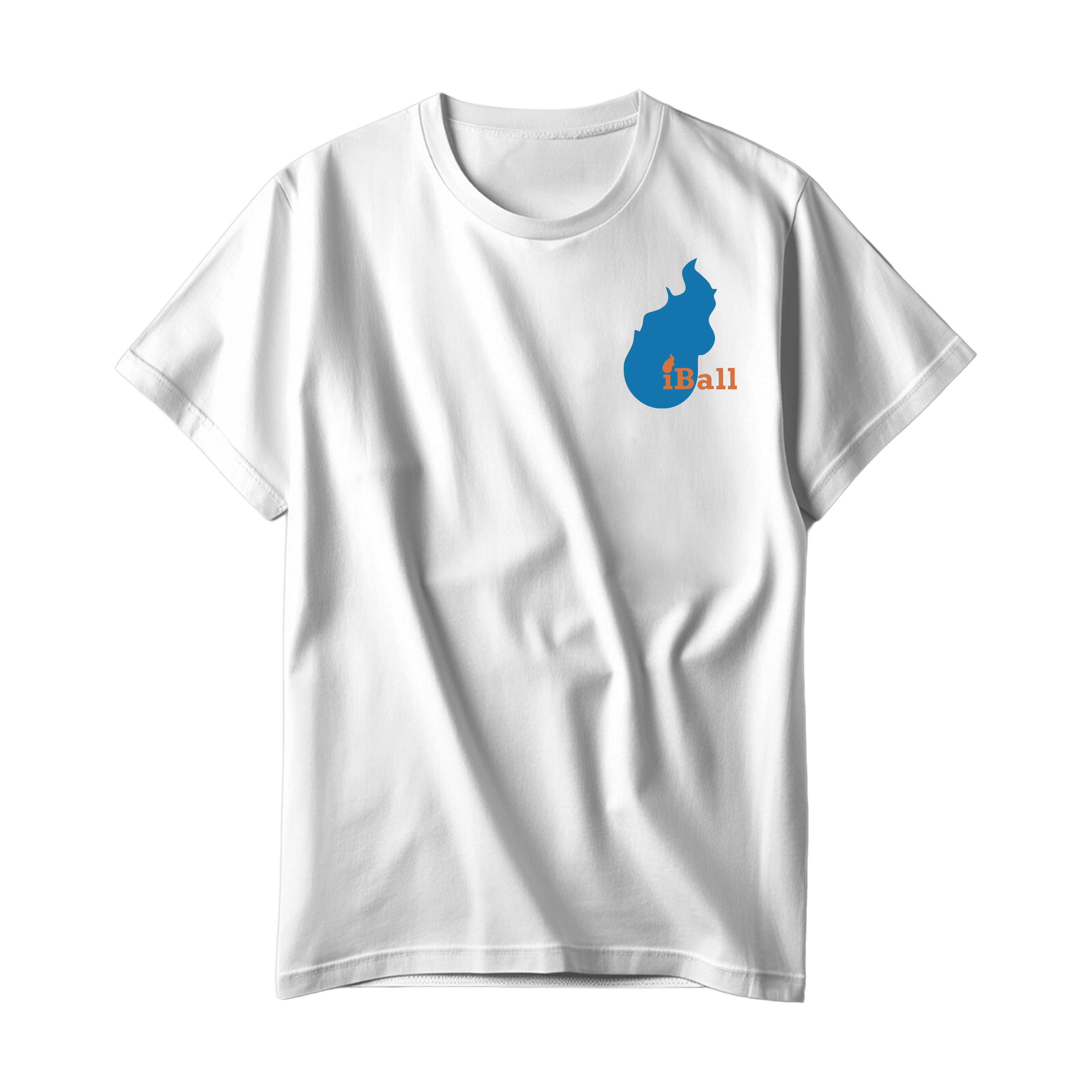 White T-Shirt With Blue Alternate Logo
